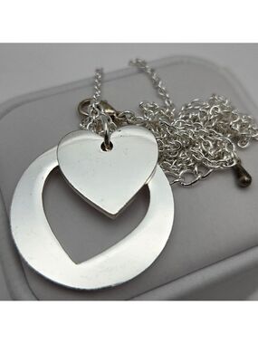 ✨2/$10✨ Silver Shape of My Heart Cutout Gift Pendant 20''